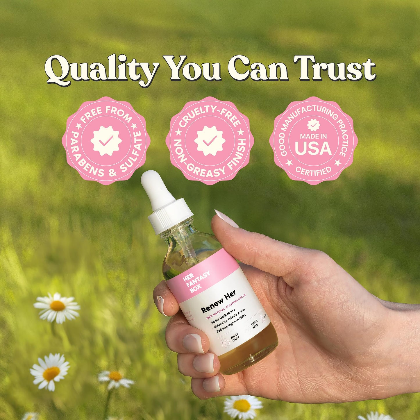Her Fantasy Box Renew Her Oil | Natural Yoni Oil for Dark Spots & Ingrown Hair
