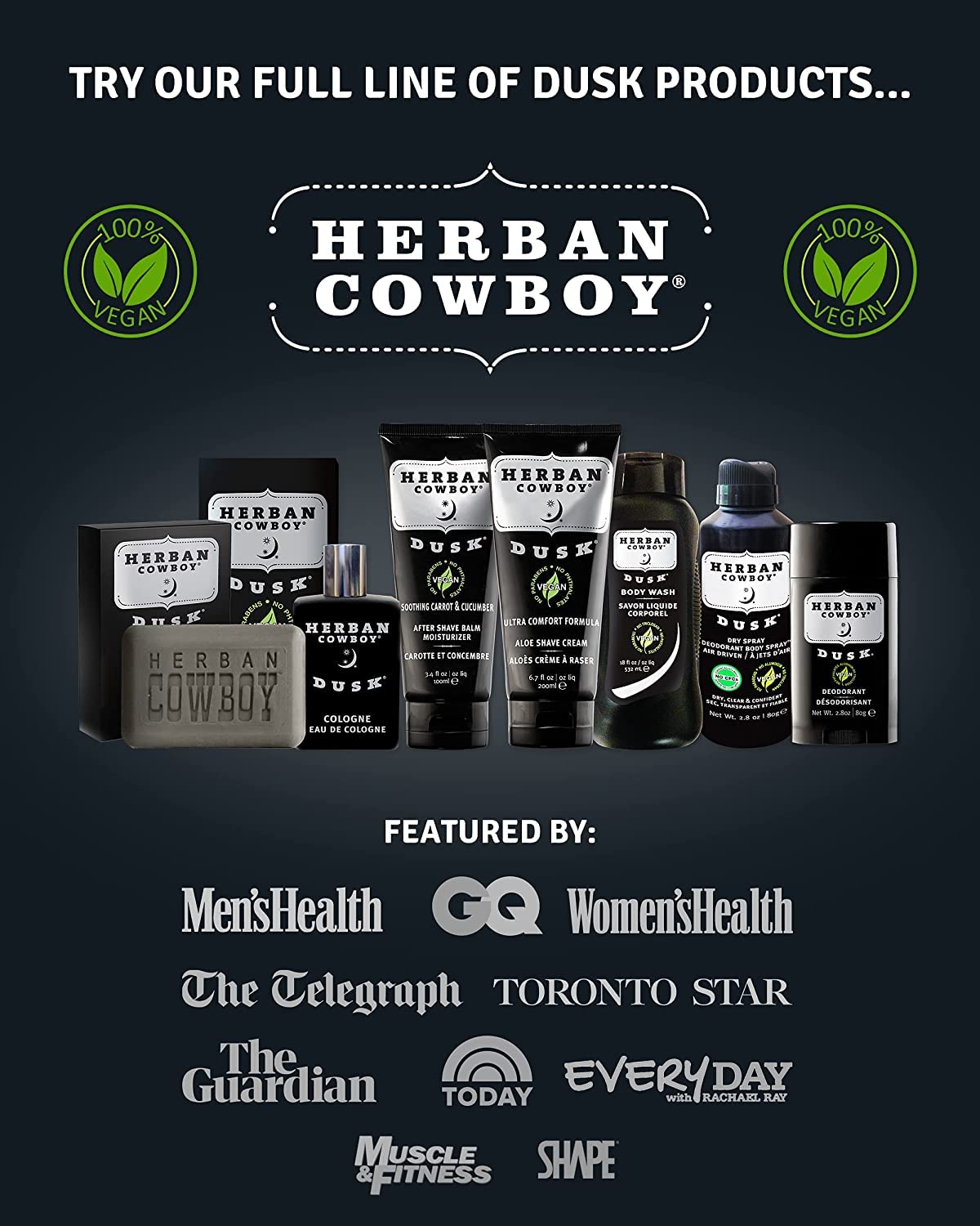 Herban Cowboy DUSK Deodorant 3-Pack - Subtle All-Day Freshness