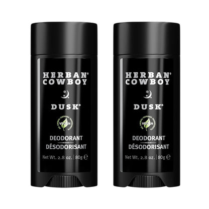 Herban Cowboy Forest Aloe Deodorant Dusk – Aluminum-Free, Cedar, Mandarin & Black Pepper (2-Pack)
