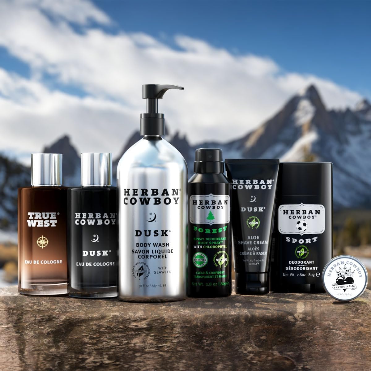 Herban Cowboy Men's Cologne Trio Set – Cinnamon, Citronnelle & Lemon (1.7 fl oz each)