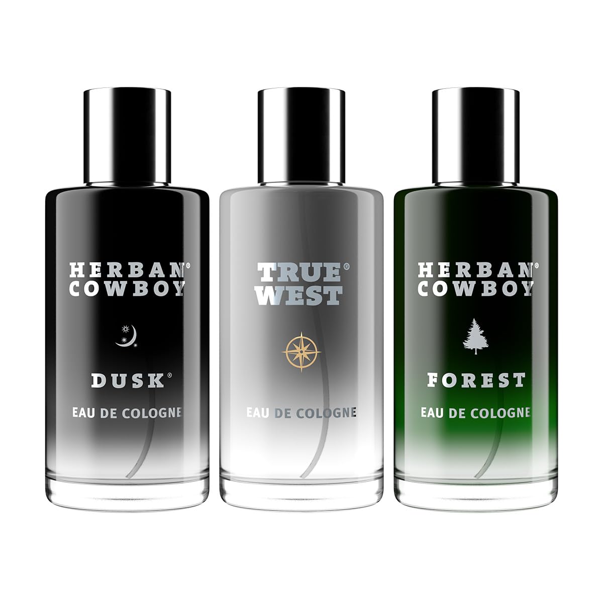 Herban Cowboy Men's Cologne Trio Set – Cinnamon, Citronnelle & Lemon (1.7 fl oz each)
