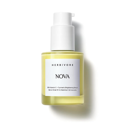 HERBIVORE Nova 15% THD Vitamin C + Turmeric Serum – Brightening for Dark Spots | Vegan, Cruelty-Free, 30 mL