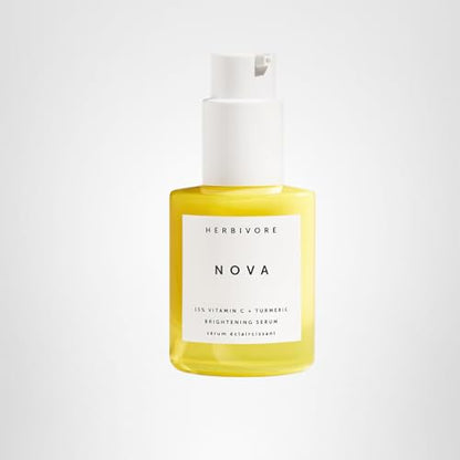 HERBIVORE Nova 15% THD Vitamin C + Turmeric Serum – Brightening for Dark Spots | Vegan, Cruelty-Free, 30 mL