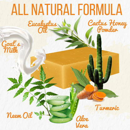 Herblov Turmeric Soap Bar for Face & Body – Natural Brightening Soap, USA Made 4oz