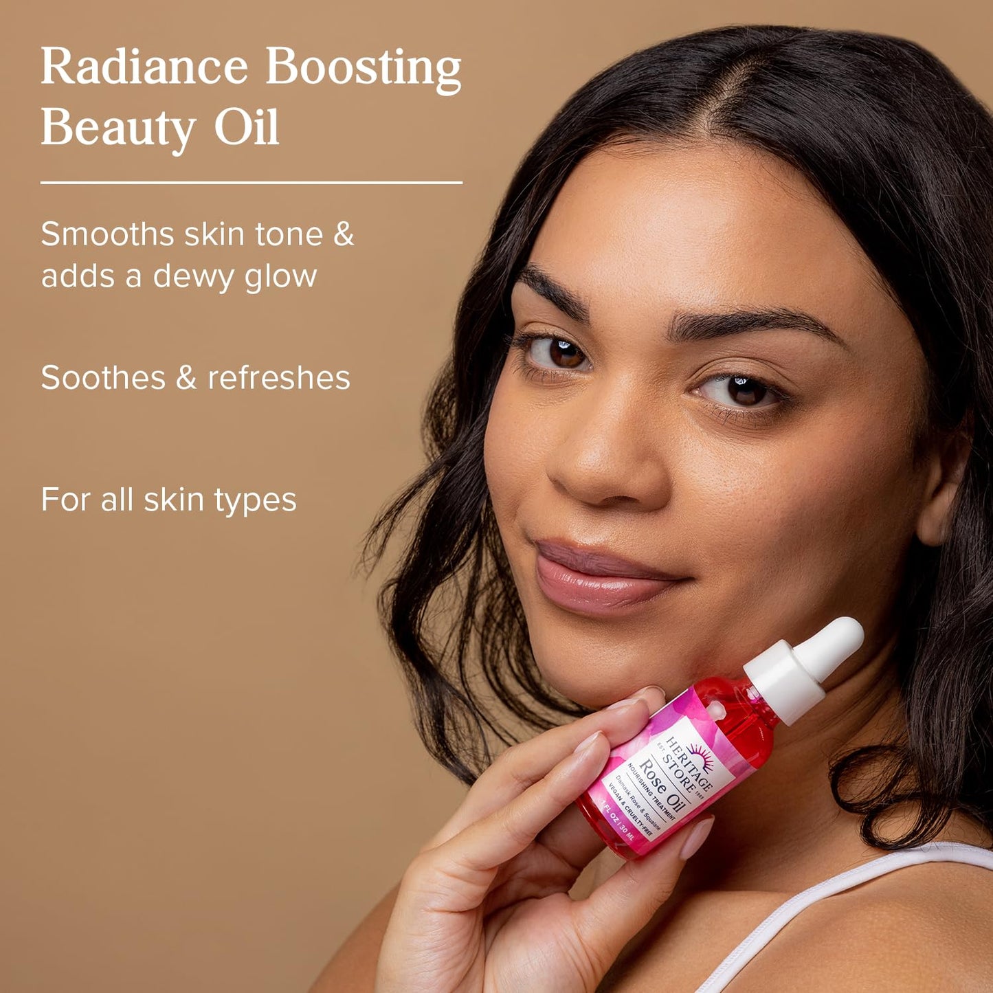 HERITAGE STORE Rose Oil Nourishing Treatment – Hydrating Rose Face Oil for Dry to Combination Skin | Vegan, 1oz, 60-Day Guarantee