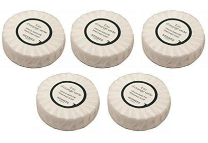 Hermès Eau d'Orange Verte Bath Soap Set – 5 Travel‑Size Soaps (1.7 oz each), Individually Wrapped