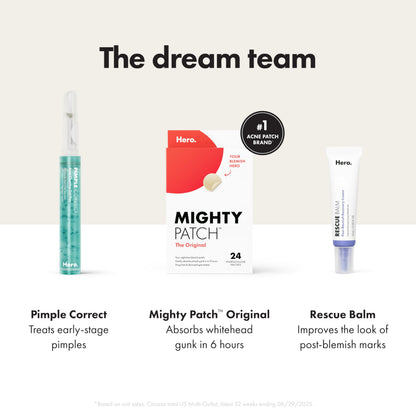 Hero Cosmetics Rescue Balm (New Formula) – Hydration for Post-Blemish Marks | Non-Comedogenic & Dermatologist-Tested | 15mL