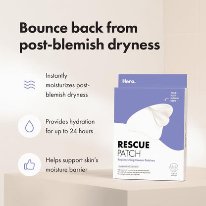 HERO COSMETICS Rescue Patch – Moisturizing Cream Patch for Post-Blemish Skin | Instant Moisture & 24h Hydration | Dermatologist-Tested