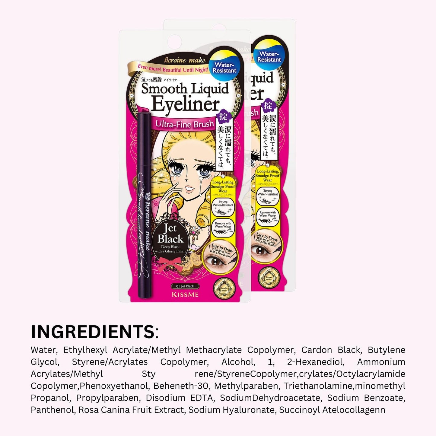 Heroine Make Cat Eye Liner 0.1mm – Waterproof, Long-Lasting, Hypoallergenic, Made in Japan
