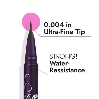 Heroine Make by KISSME Liquid Eyeliner Pen — Ultra-Fine 0.1mm Tip, Waterproof, Hypoallergenic, Made in Japan, Exquisite Brown