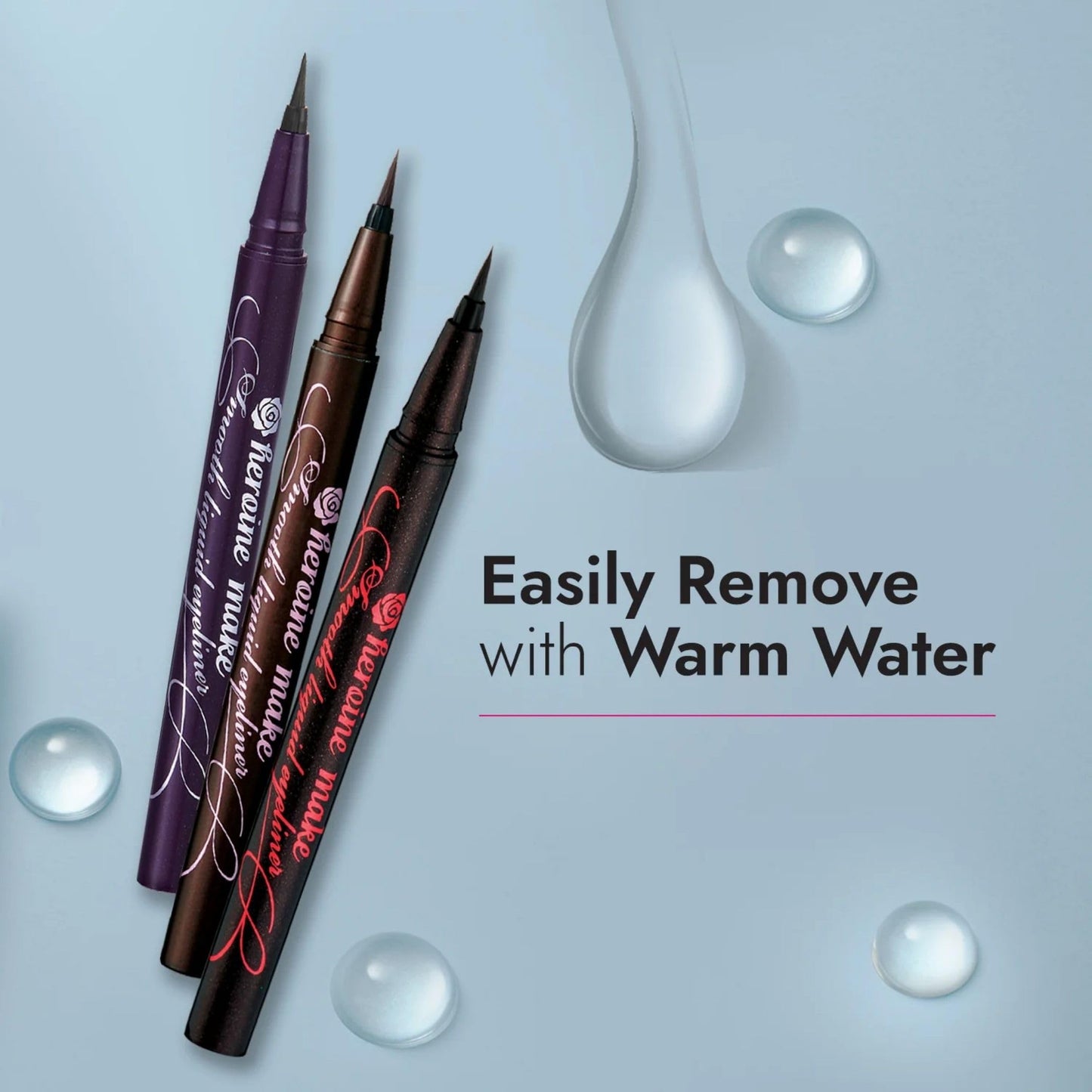 Heroine Make by KISSME Waterproof Eyeliner – Ultra-Fine 0.1mm Tip, Hypoallergenic, Long-Wear Jet Black (Made in Japan)