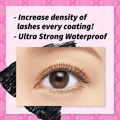 Heroine Make by KISSME Volumizing Waterproof Mascara & Length-Defining Fiber – Smudge-Proof Curl Hold, Made in Japan