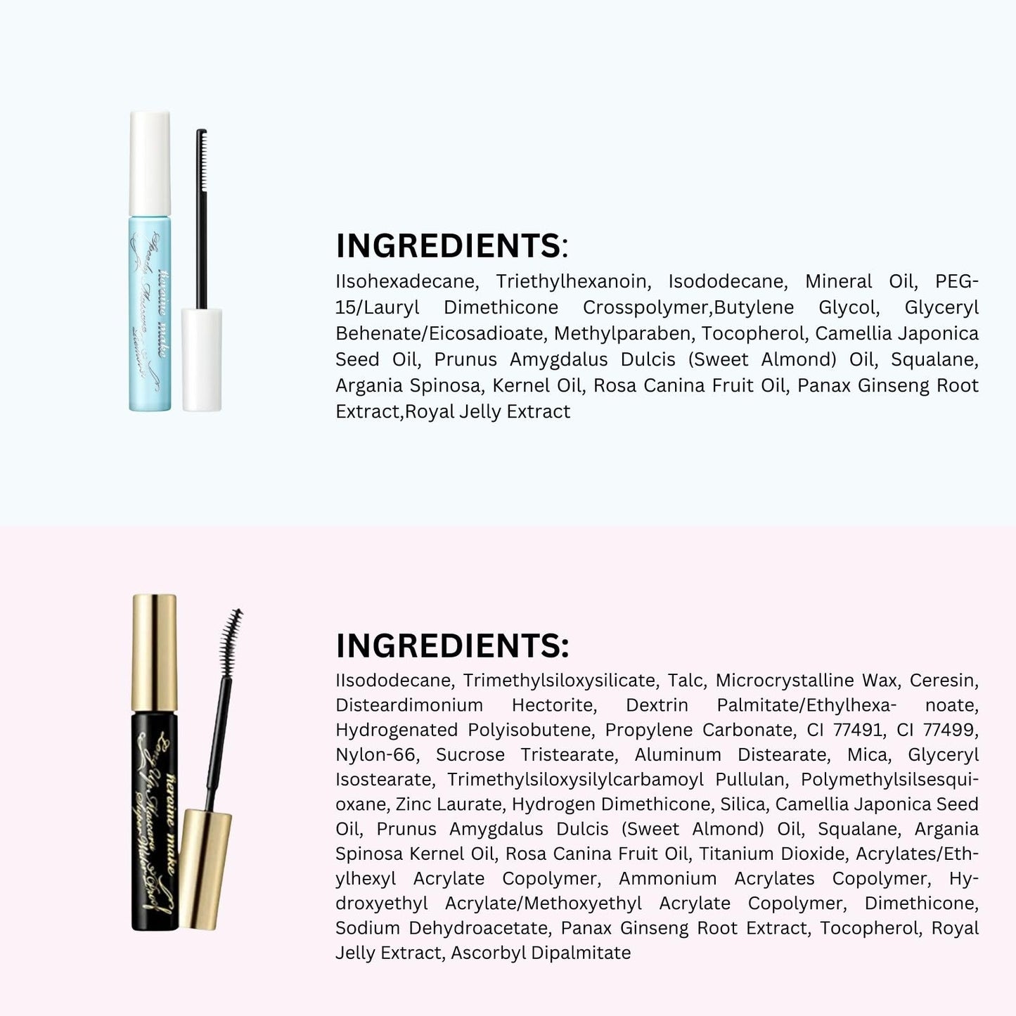 Heroine Make by KISSME Waterproof Mascara Black — Long & Curl Defining Fiber + Oil-Free Remover (2 Set)