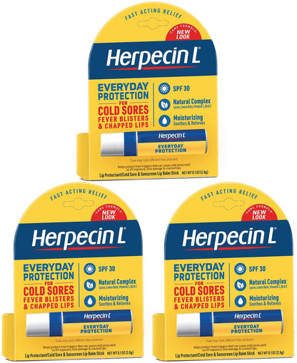 Herpecin-L Lip Protectant SPF 30 – 0.1 oz (Pack of 3)