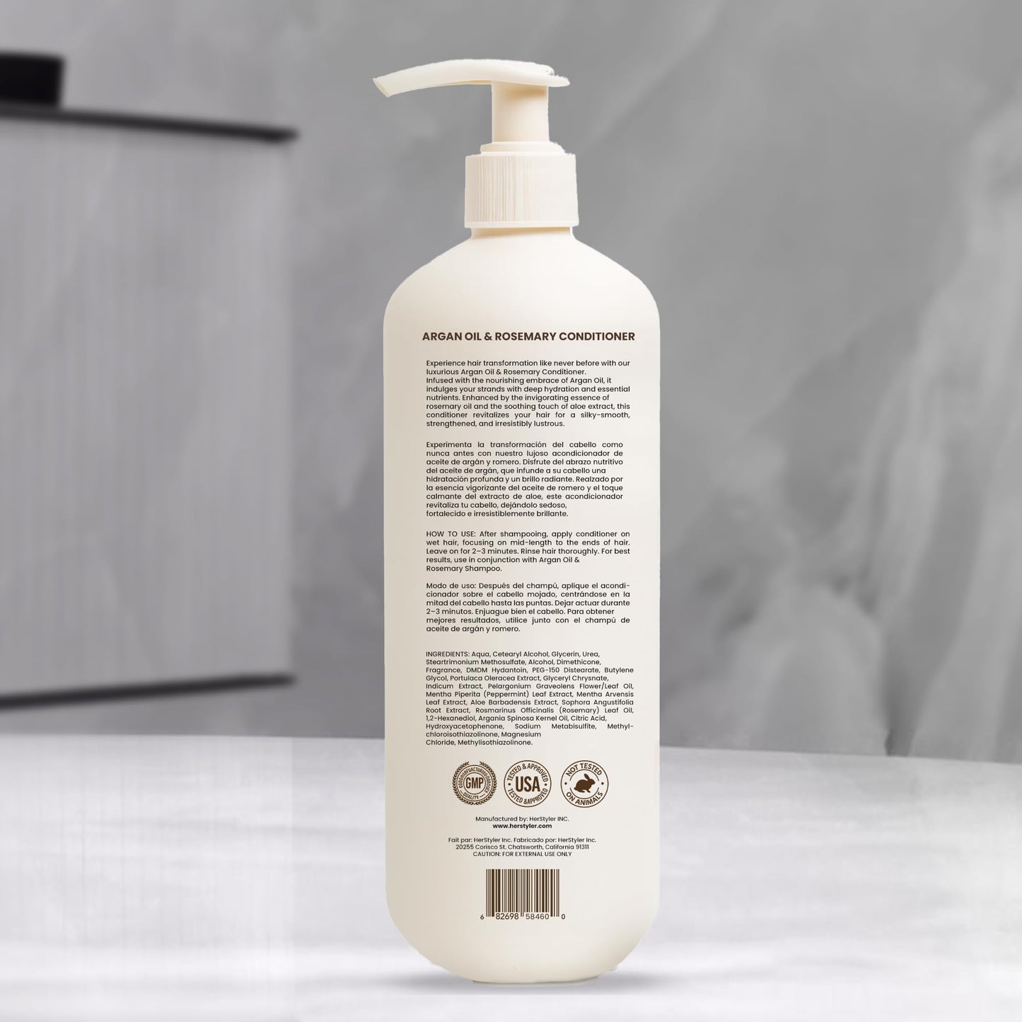 HerStyler Argan Oil Conditioner - Hydrates, Detangles & Shine for Dry, Damaged, Color-Treated Hair – 33.8 fl oz