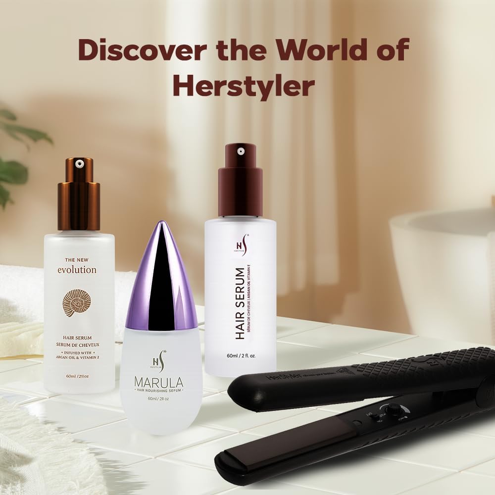 HerStyler Castor Oil Hair Serum for Hair Growth | Vitamin E Shine & Heat Protectant | 2 fl oz