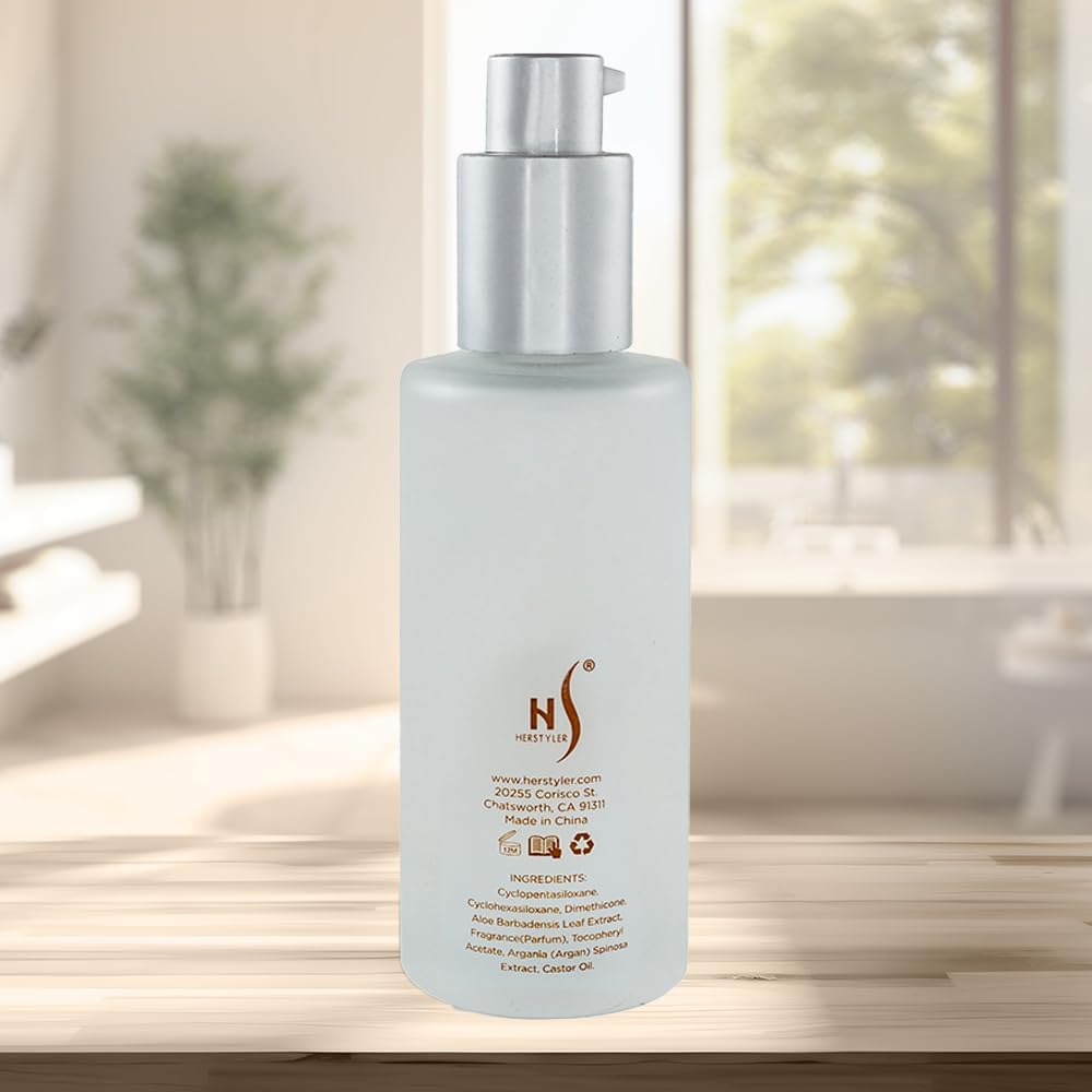 HerStyler Castor Oil Hair Serum for Hair Growth | Vitamin E Shine & Heat Protectant | 2 fl oz