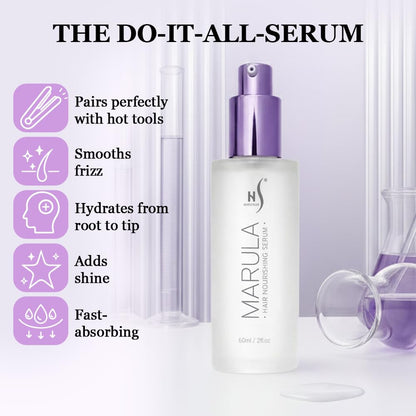 HerStyler Marula Oil Hair Serum – Anti-Frizz Shine for Frizzy or Damaged Hair | 2 oz