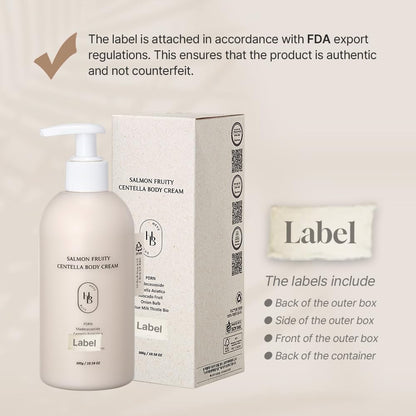 HEVEBLUE Salmon Fruity Centella Body Cream – Gentle, Hypoallergenic K-Beauty for Sensitive Skin
