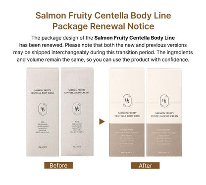 HEVEBLUE Salmon Fruity Centella Body Cream – Gentle, Hypoallergenic K-Beauty for Sensitive Skin