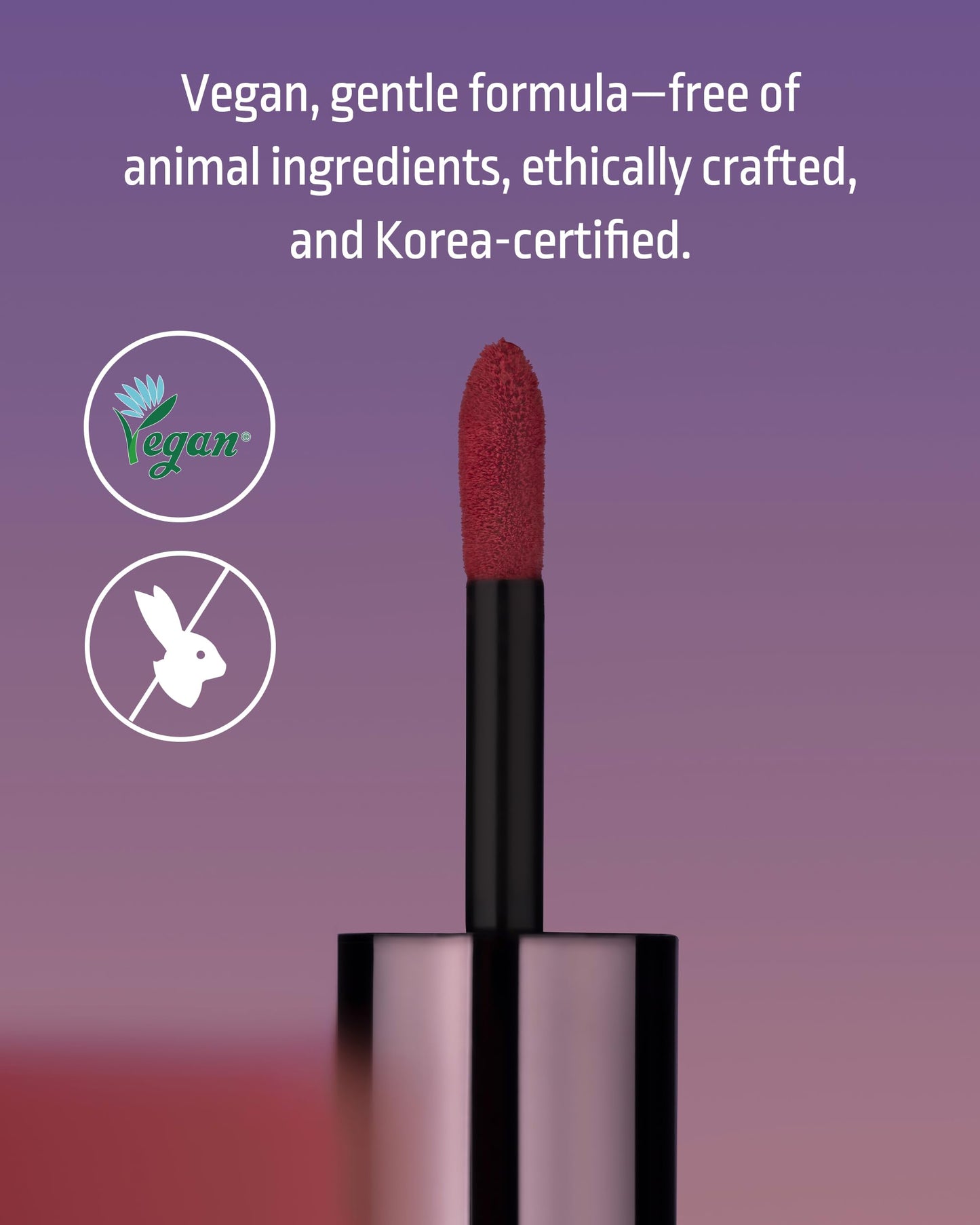 HEVVYMAKEUP Blurring Effect Lip Tint – Airy Velvet, Longwear, Vegan, Sweet Rosy