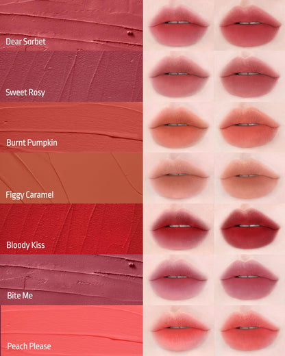 H HEVVY Blurring Effect Lip Tint – Airy Velvet Matte, Burnt Pumpkin, 0.13 oz