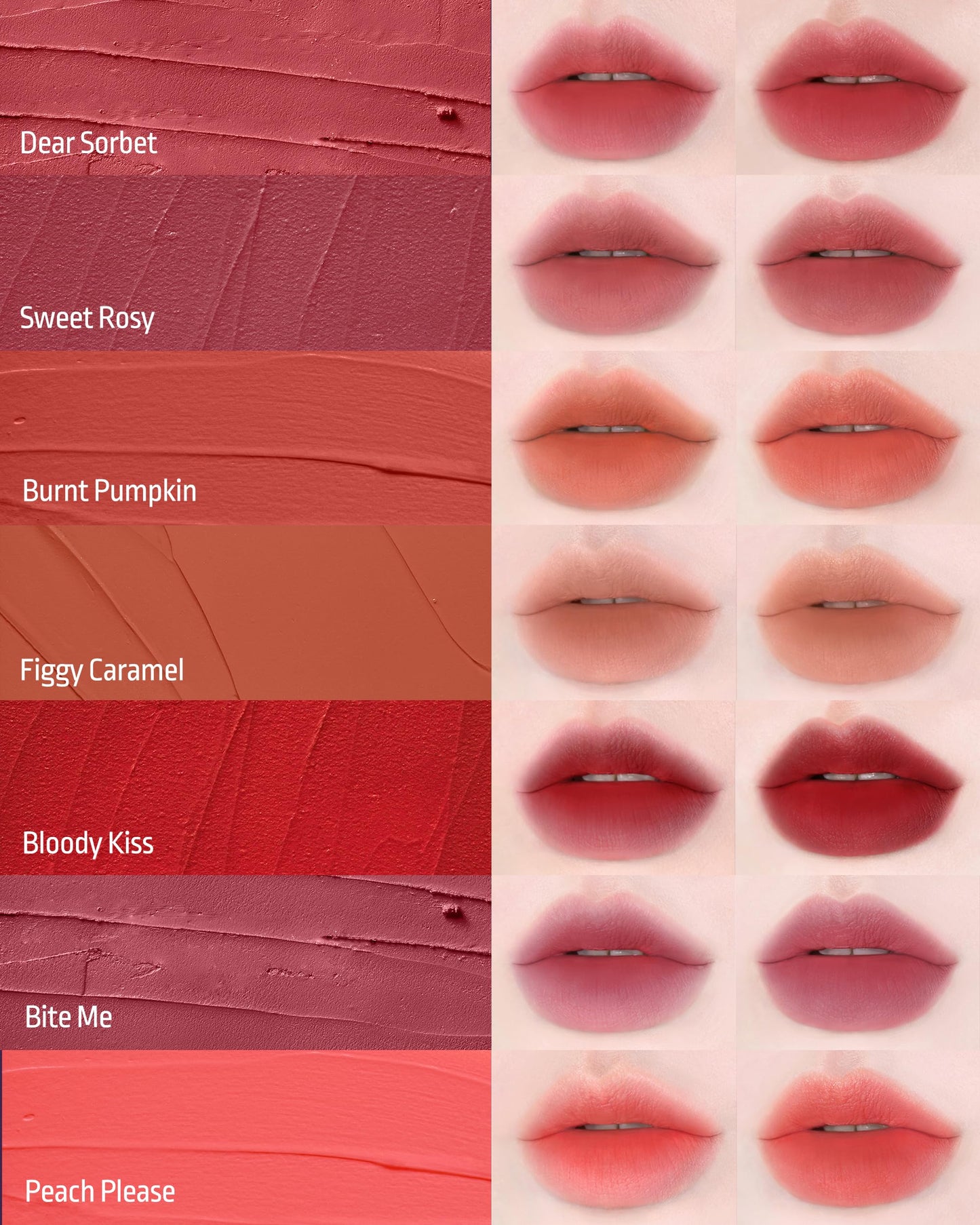 HEVVYMAKEUP Blurring Effect Lip Tint – Dear Sorbet | Airy Velvet Matte, Buildable, Vegan & Longwear