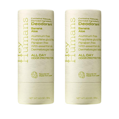 Hey Humans Aluminum-Free Deodorant for Women and Men – Banana Aloe Scent | All-Day Odor Control