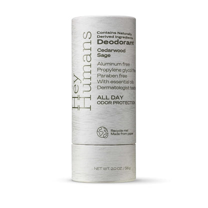 Hey Humans Aluminum-Free Deodorant for Women and Men – Cedarwood Sage, All-Day Odor Control