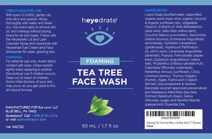 Heyedrate Foaming Tea Tree Face Wash & Eyelid Cleanser – 3 Pack (1.7 oz each)