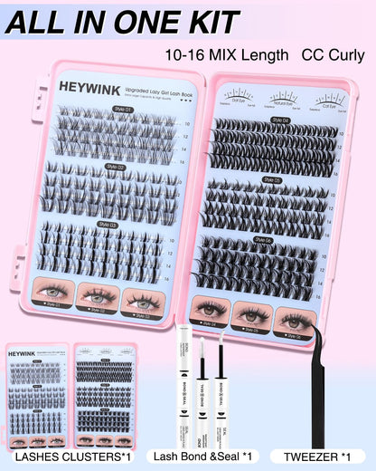 HEYWINK Lash Clusters Kit — 6 Styles (10-16mm) CC Curl DIY Lashes