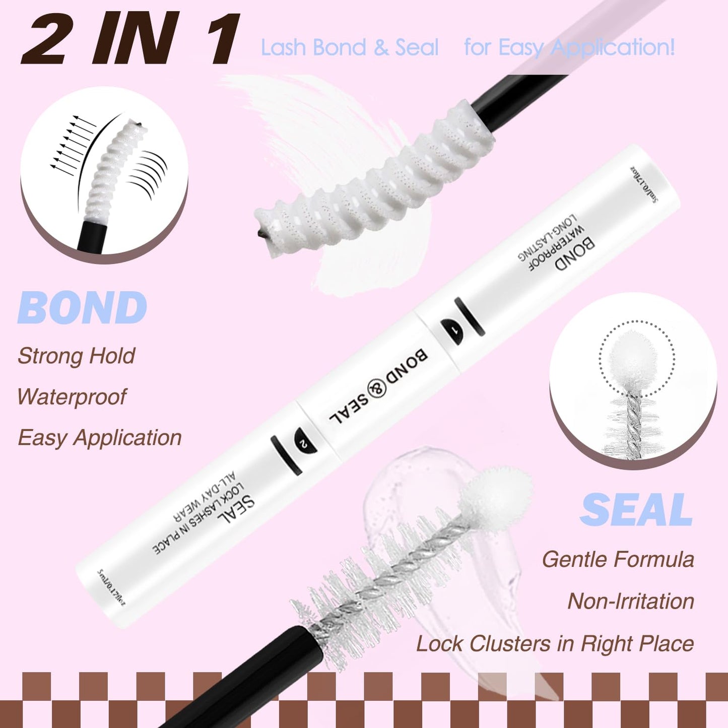 HEYWINK Flaunt Lash Clusters Dark Brown 8-14mm – Lightweight D-Curl DIY Lash Kit