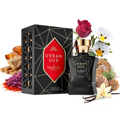 H HABIBI Urban Oud Perfume for Men – 75ml Long-Lasting Arabian Cologne