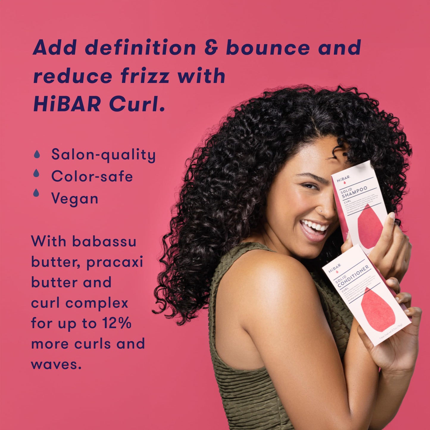 HiBAR Curl Conditioner Bar – Define & Hydrate Curly Hair | Plastic-Free & Vegan