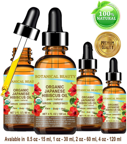 Botanical Beauty Organic Hibiscus Oil – 100% Pure Cold-Pressed Hibiscus Sabdariffa for Skin, Hair & Nails