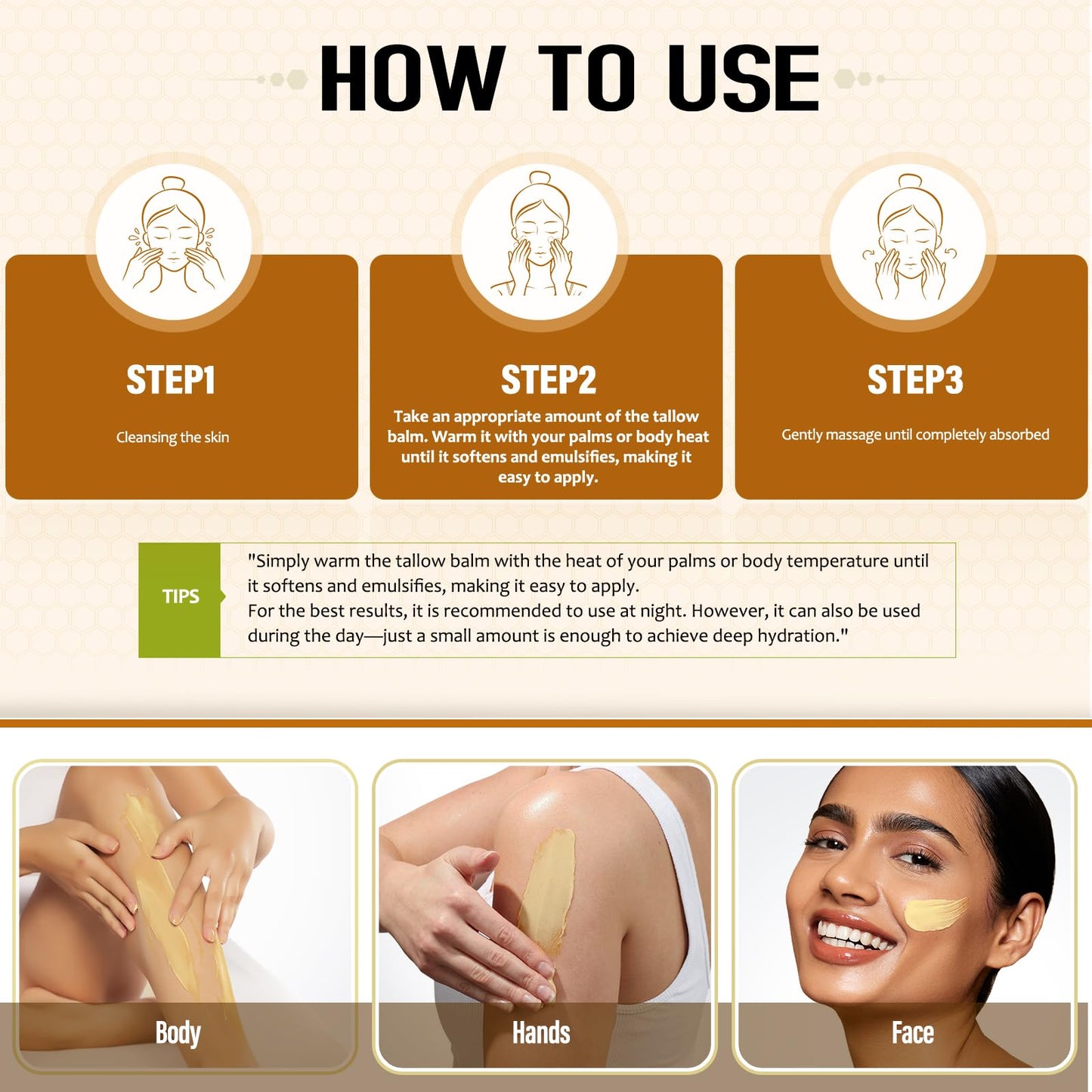 Hicream Beef Tallow Balm | 100% Organic Grass-Fed Moisturizer for Dry Skin