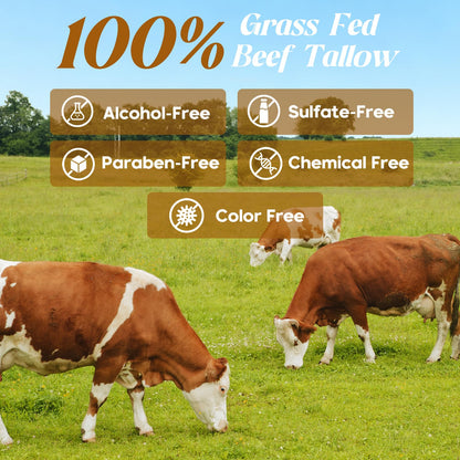 Hicream Beef Tallow Balm | 100% Organic Grass-Fed Moisturizer for Dry Skin
