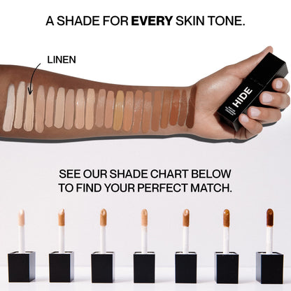 HIDE Liquid Concealer Linen — Buildable, Oil-Free Coverage
