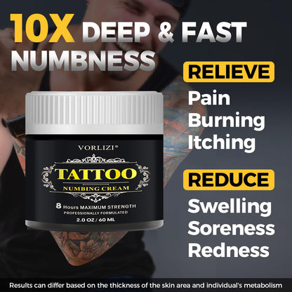 HIEKERS Painless Tattoo Numbing Cream - Extra Strength, 60g (2.0oz)