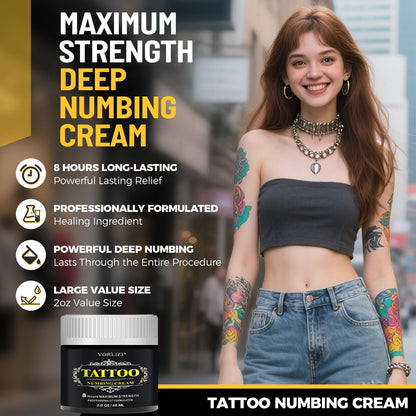 HIEKERS Painless Tattoo Numbing Cream - Extra Strength, 60g (2.0oz)