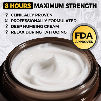 HIEKERS Painless Tattoo Numbing Cream - Extra Strength, 60g (2.0oz)