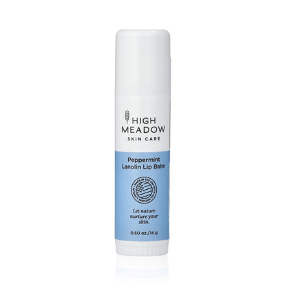 High Meadow Peppermint Lanolin Lip Balm Stick – Long-Lasting Moisture for Dry Lips (Travel Size)