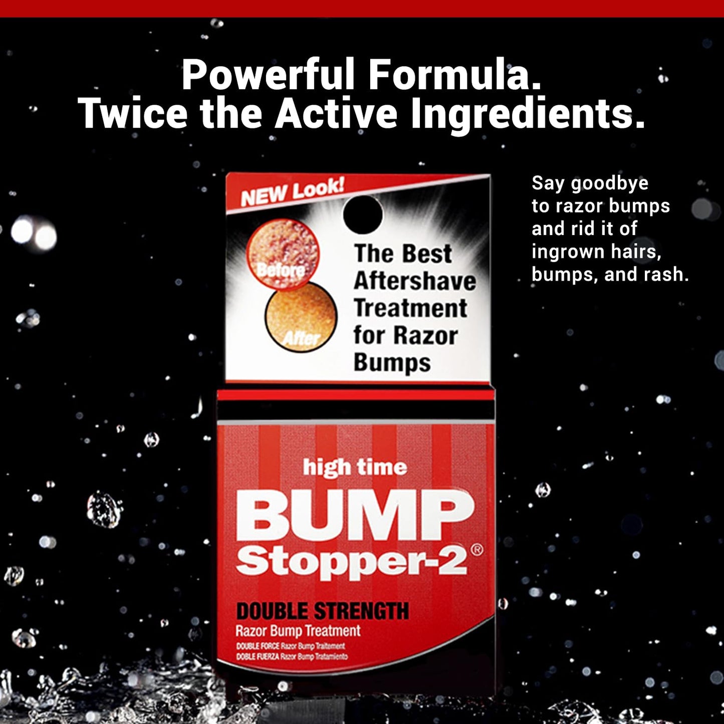 High Time Bump Stopper 2 Double Strength Razor Bump Treatment – Relieves Razor Burn & Ingrown Hairs | Aftershave for Men | 0.5 oz (5 Pack)
