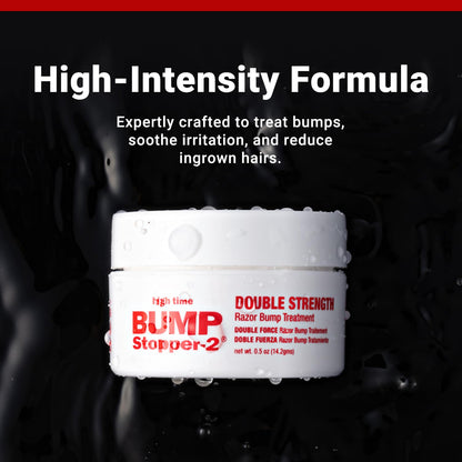 High Time Bump Stopper 2 Double Strength Razor Bump Treatment – Relieves Razor Burn & Ingrown Hairs | Aftershave for Men | 0.5 oz (5 Pack)