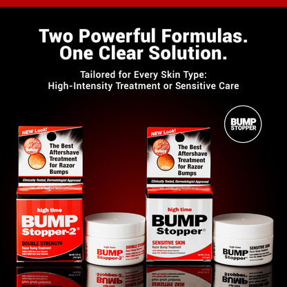 High Time Bump Stopper 2 Double Strength Razor Bump Treatment – Razor Burn Relief & Ingrown Hair Solution (0.5 oz, 3 Pack)