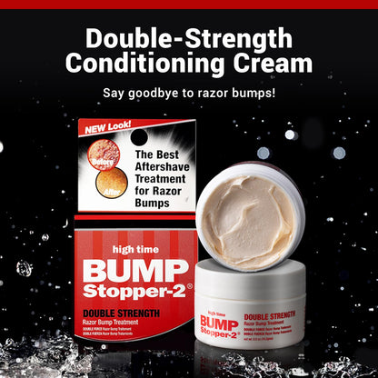 High Time Bump Stopper 2 Double Strength Razor Bump Treatment – Relieves Razor Burn & Ingrown Hairs | Aftershave for Men | 0.5 oz (5 Pack)