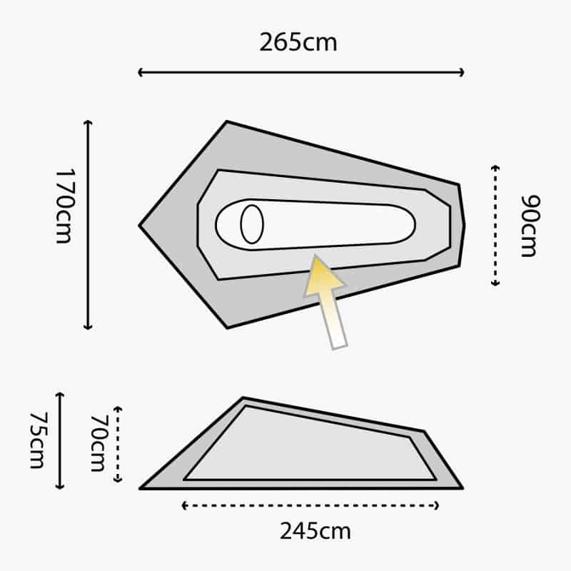 Highlander Blackthorn 1 Lightweight Solo Backpacking Tent  (Various colours)