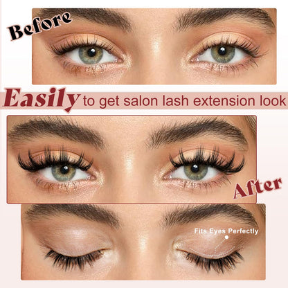 Higu clace Magnetic Eyelashes with Applicator – Natural Look Wispy Lashes (DJCX-D)