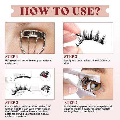 Higu clace Magnetic Eyelashes with Applicator – Natural Look Wispy Lashes (DJCX-D)