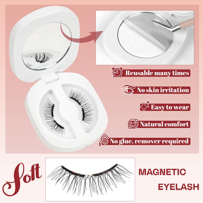 Higu clace Magnetic-Eyelashes Kit – No Glue Needed, Natural Look | GD-Soft-RC-E